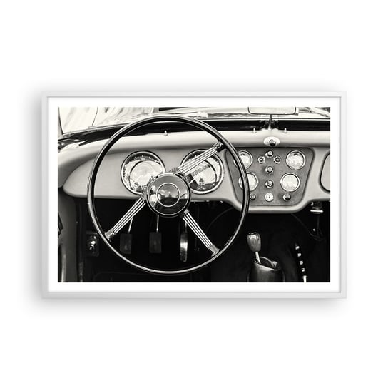 Obraz - Plakat - Marzenie kolekcjonera - 91x61cm - Samochód Vintage Motoryzacja - Foto Plakaty na ścianę w ramie białej - Plakat do Salonu Sypialni ARTTOR ARTTOR