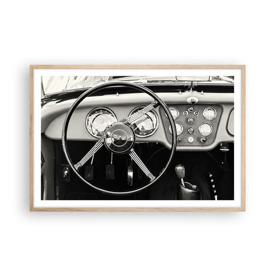 Obraz - Plakat - Marzenie kolekcjonera - 91x61cm - Samochód Vintage Motoryzacja - Foto Plakaty na ścianę w ramie jasny dąb - Plakat do Salonu Sypialni ARTTOR ARTTOR