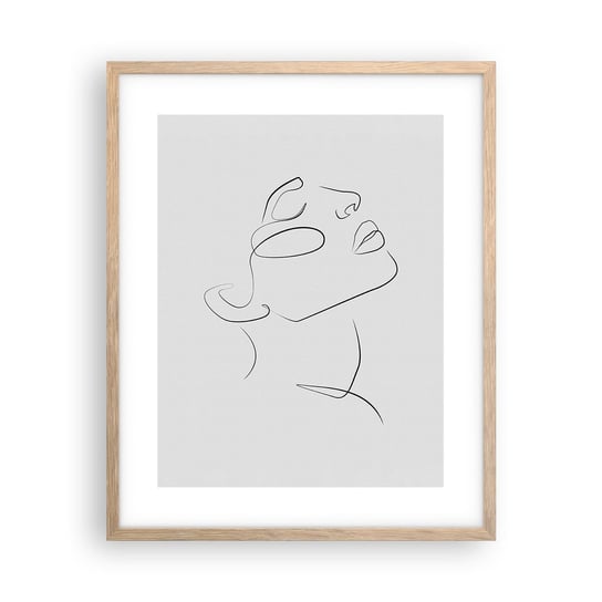 Obraz - Plakat - Meandry marzenia - 40x50cm - Twarz Kobiety Portret Kobiety Grafika - Foto Plakaty w ramie koloru jasny dąb do Salonu Sypialni ARTTOR ARTTOR