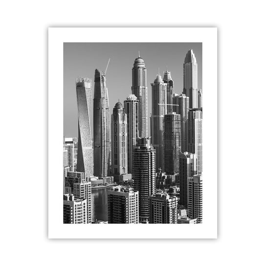 Obraz - Plakat - Miasto nad pustynią - 40x50cm - Architektura Miasto Dubaj - Foto Plakaty bez ramy do Salonu Sypialni ARTTOR ARTTOR
