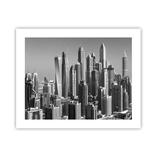 Obraz - Plakat - Miasto nad pustynią - 50x40cm - Architektura Miasto Dubaj - Foto Plakaty bez ramy do Salonu Sypialni ARTTOR ARTTOR