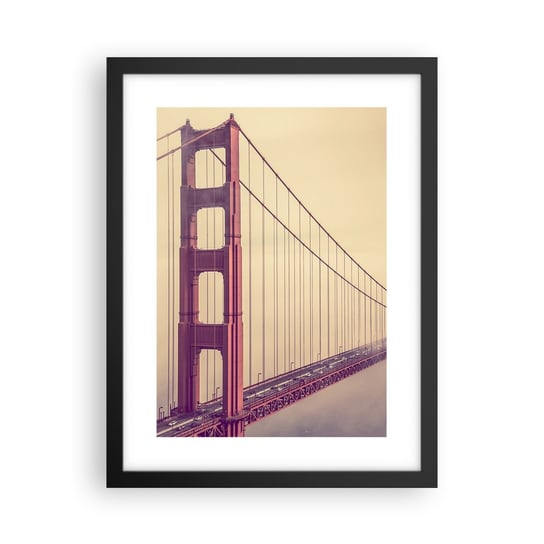 Obraz - Plakat - Między niebem a ziemią - 30x40cm - Krajobraz Architektura San Francisco - Foto Plakaty na ścianę w czarnej ramie - Plakat do Salonu Sypialni ARTTOR ARTTOR
