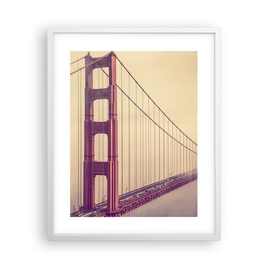Obraz - Plakat - Między niebem a ziemią - 40x50cm - Krajobraz Architektura San Francisco - Foto Plakaty w ramie koloru białego do Salonu Sypialni ARTTOR ARTTOR