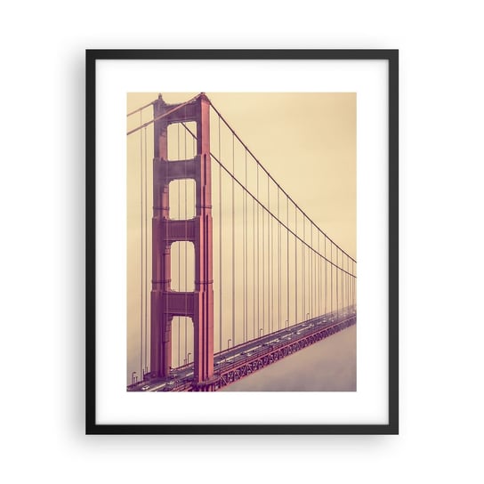 Obraz - Plakat - Między niebem a ziemią - 40x50cm - Krajobraz Architektura San Francisco - Foto Plakaty w ramie koloru czarnego do Salonu Sypialni ARTTOR ARTTOR