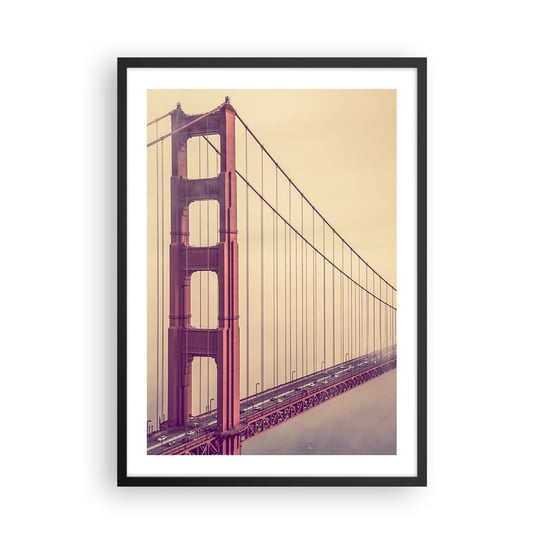 Obraz - Plakat - Między niebem a ziemią - 50x70cm - Krajobraz Architektura San Francisco - Nowoczesny modny obraz Plakat czarna rama ARTTOR ARTTOR
