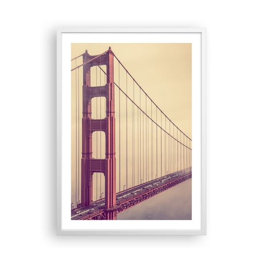Obraz - Plakat - Między niebem a ziemią - 50x70cm - Krajobraz Architektura San Francisco - Nowoczesny modny obraz Plakat rama biała ARTTOR ARTTOR