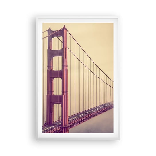 Obraz - Plakat - Między niebem a ziemią - 61x91cm - Krajobraz Architektura San Francisco - Foto Plakaty na ścianę w ramie białej - Plakat do Salonu Sypialni ARTTOR ARTTOR