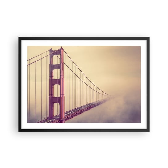 Obraz - Plakat - Między niebem a ziemią - 70x50cm - Krajobraz Architektura San Francisco - Nowoczesny modny obraz Plakat czarna rama ARTTOR ARTTOR