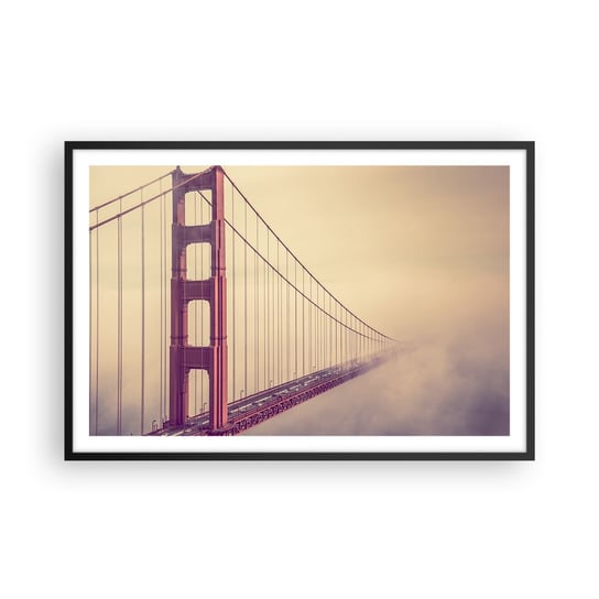 Obraz - Plakat - Między niebem a ziemią - 91x61cm - Krajobraz Architektura San Francisco - Foto Plakaty na ścianę w czarnej ramie - Plakat do Salonu Sypialni ARTTOR ARTTOR
