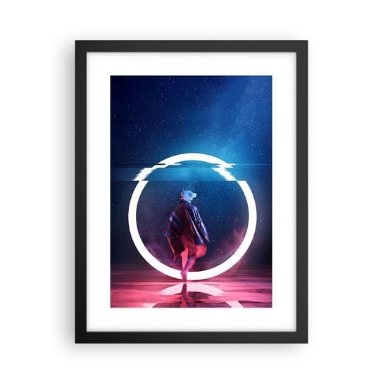 Obraz - Plakat - Między światami - 30x40cm - Futurystyczny Astronauta Kosmos - Foto Plakaty na ścianę w czarnej ramie - Plakat do Salonu Sypialni ARTTOR ARTTOR