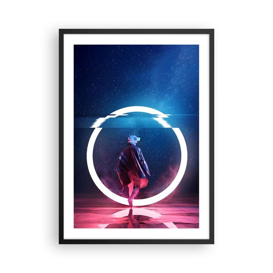 Obraz - Plakat - Między światami - 50x70cm - Futurystyczny Astronauta Kosmos - Nowoczesny modny obraz Plakat czarna rama ARTTOR ARTTOR