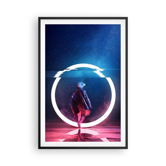 Obraz - Plakat - Między światami - 61x91cm - Futurystyczny Astronauta Kosmos - Foto Plakaty na ścianę w czarnej ramie - Plakat do Salonu Sypialni ARTTOR ARTTOR