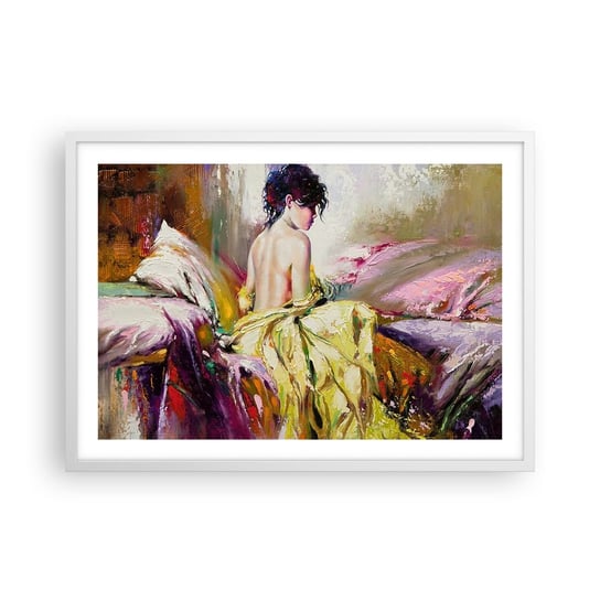 Obraz - Plakat - Między ustami a brzegiem pucharu - 70x50cm - Kobieta Ciało Sztuka - Nowoczesny modny obraz Plakat rama biała ARTTOR ARTTOR