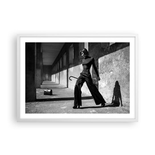 Obraz - Plakat -  Miejska elegancja - 70x50cm - Kobieta Moda Modelka - Nowoczesny modny obraz Plakat rama biała ARTTOR ARTTOR