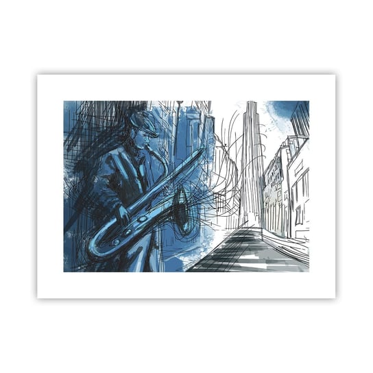 Obraz - Plakat - Miejska rapsodia - 40x30cm - Saksofon Jazz Muzyka - Foto Plakaty na ścianę bez ramy - Plakat do Salonu Sypialni ARTTOR ARTTOR