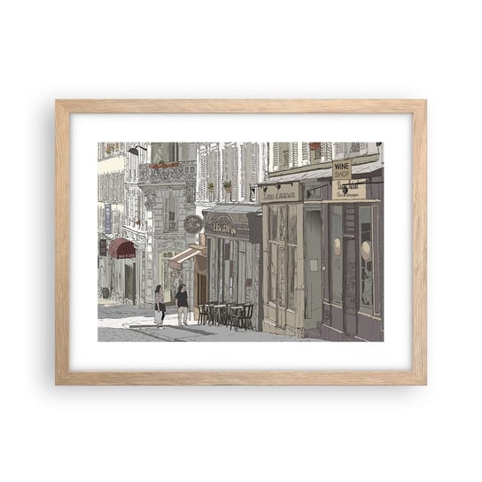 Obraz - Plakat - Miejskie radości - 40x30cm - Architektura Miasto Paryż - Foto Plakaty na ścianę w ramie jasny dąb - Plakat do Salonu Sypialni ARTTOR ARTTOR