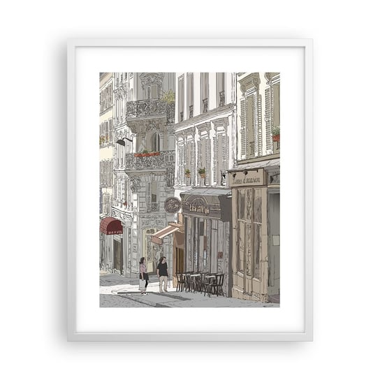 Obraz - Plakat - Miejskie radości - 40x50cm - Architektura Miasto Paryż - Foto Plakaty w ramie koloru białego do Salonu Sypialni ARTTOR ARTTOR
