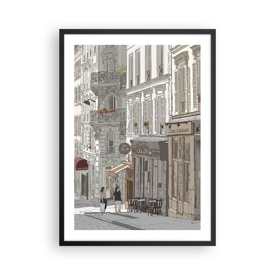 Obraz - Plakat - Miejskie radości - 50x70cm - Architektura Miasto Paryż - Nowoczesny modny obraz Plakat czarna rama ARTTOR ARTTOR
