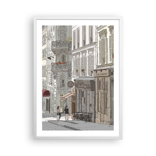 Obraz - Plakat - Miejskie radości - 50x70cm - Architektura Miasto Paryż - Nowoczesny modny obraz Plakat rama biała ARTTOR ARTTOR