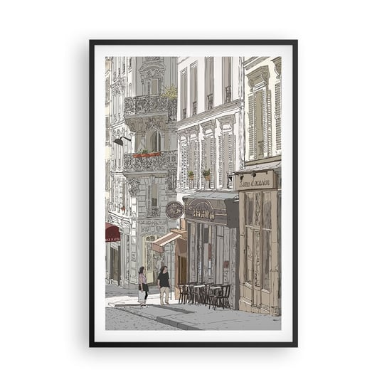 Obraz - Plakat - Miejskie radości - 61x91cm - Architektura Miasto Paryż - Foto Plakaty na ścianę w czarnej ramie - Plakat do Salonu Sypialni ARTTOR ARTTOR