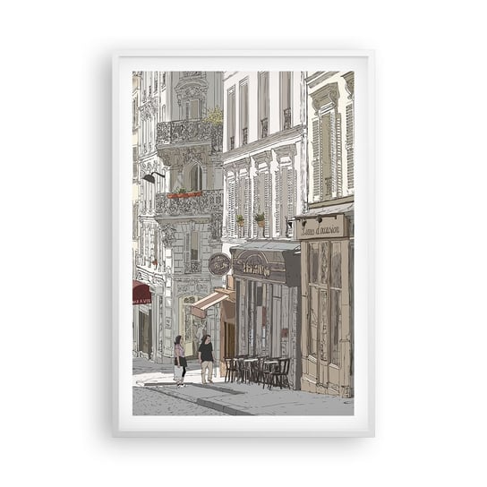 Obraz - Plakat - Miejskie radości - 61x91cm - Architektura Miasto Paryż - Foto Plakaty na ścianę w ramie białej - Plakat do Salonu Sypialni ARTTOR ARTTOR