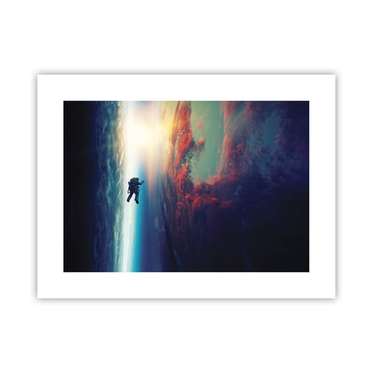 Obraz - Plakat - Mierzyć się ze wszechświatem - 40x30cm - Abstrakcja Astronauta Kosmos - Foto Plakaty na ścianę bez ramy - Plakat do Salonu Sypialni ARTTOR ARTTOR