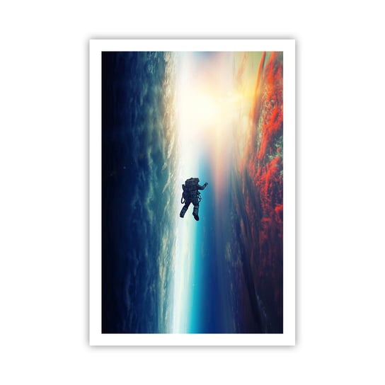 Obraz - Plakat - Mierzyć się ze wszechświatem - 61x91cm - Abstrakcja Astronauta Kosmos - Foto Plakaty na ścianę bez ramy - Plakat do Salonu Sypialni ARTTOR ARTTOR