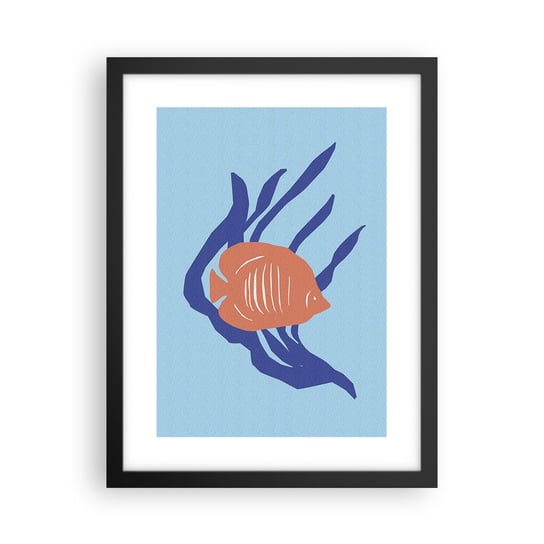 Obraz - Plakat - Mieszkanka wód koralowych - 30x40cm - Ryba Rafa Koralowa Minimalizm - Foto Plakaty na ścianę w czarnej ramie - Plakat do Salonu Sypialni ARTTOR ARTTOR