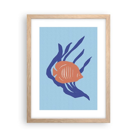 Obraz - Plakat - Mieszkanka wód koralowych - 30x40cm - Ryba Rafa Koralowa Minimalizm - Foto Plakaty na ścianę w ramie jasny dąb - Plakat do Salonu Sypialni ARTTOR ARTTOR