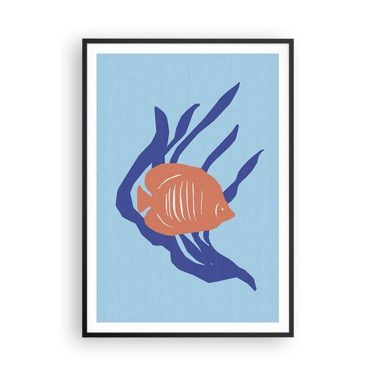 Obraz - Plakat - Mieszkanka wód koralowych - 70x100cm - Ryba Rafa Koralowa Minimalizm - Foto Plakaty w ramie koloru czarnego do Salonu Sypialni ARTTOR ARTTOR