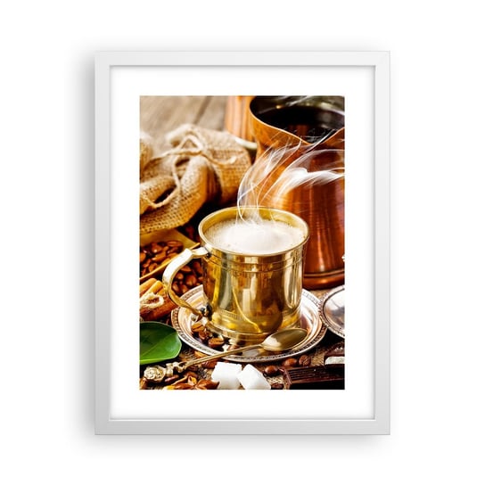 Obraz - Plakat - Miłego dnia! - 30x40cm - Kawa Gastronomia Kuchnia - Foto Plakaty na ścianę w ramie białej - Plakat do Salonu Sypialni ARTTOR ARTTOR