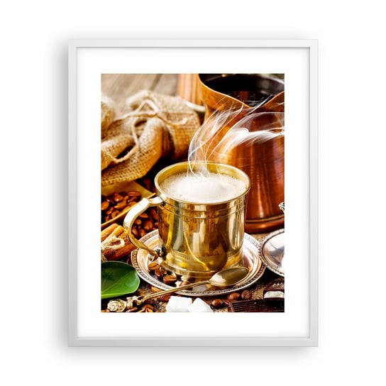 Obraz - Plakat - Miłego dnia! - 40x50cm - Kawa Gastronomia Kuchnia - Foto Plakaty w ramie koloru białego do Salonu Sypialni ARTTOR ARTTOR