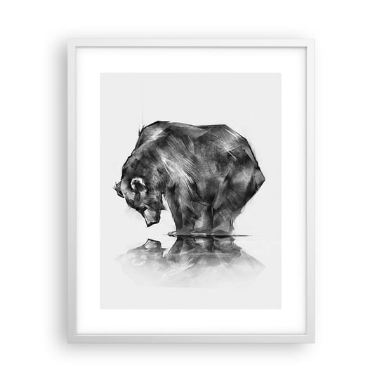 Obraz - Plakat - Miło zobaczyć się z kimś bliskim - 40x50cm - Abstrakcja Niedźwiedź Polarny Natura - Foto Plakaty w ramie koloru białego do Salonu Sypialni ARTTOR ARTTOR