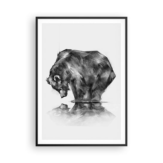Obraz - Plakat - Miło zobaczyć się z kimś bliskim - 70x100cm - Abstrakcja Niedźwiedź Polarny Natura - Foto Plakaty w ramie koloru czarnego do Salonu Sypialni ARTTOR ARTTOR