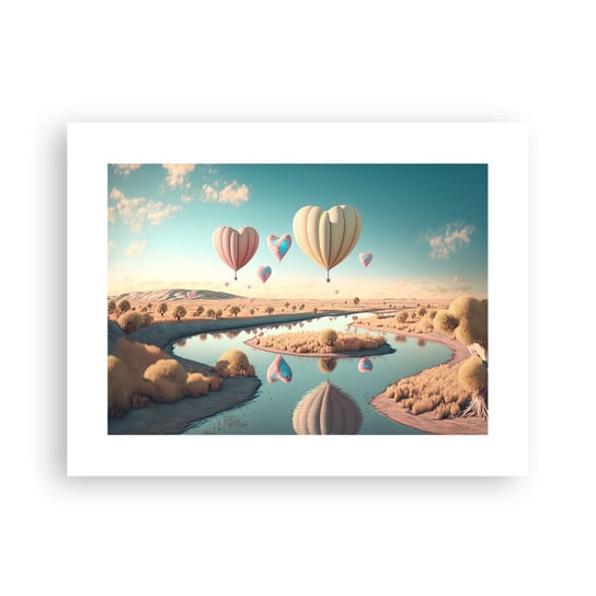 Obraz - Plakat - Miłość pozwala wznieść się - 40x30cm - Balony Pastelowe Cukierkowe - Foto Plakaty na ścianę bez ramy - Plakat do Salonu Sypialni ARTTOR ARTTOR