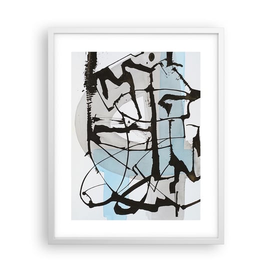 Obraz - Plakat - Mimo wszystko błękitny - 40x50cm - Abstrakcja Sztuka Chaos - Foto Plakaty w ramie koloru białego do Salonu Sypialni ARTTOR ARTTOR