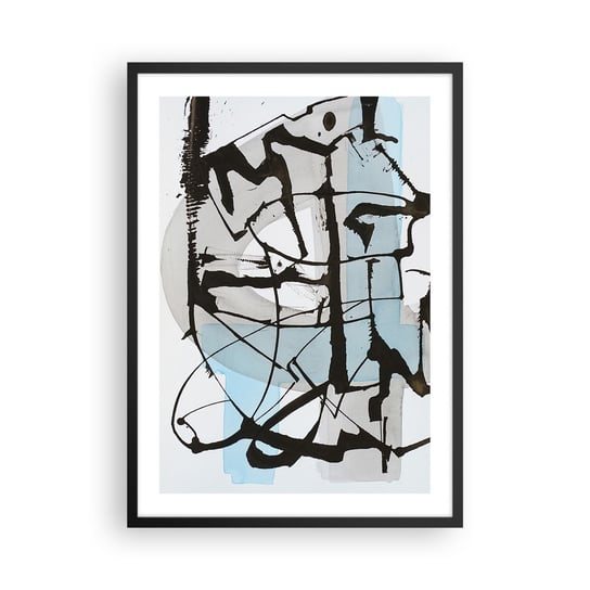 Obraz - Plakat - Mimo wszystko błękitny - 50x70cm - Abstrakcja Sztuka Chaos - Nowoczesny modny obraz Plakat czarna rama ARTTOR ARTTOR