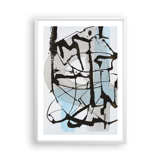 Obraz - Plakat - Mimo wszystko błękitny - 50x70cm - Abstrakcja Sztuka Chaos - Nowoczesny modny obraz Plakat rama biała ARTTOR ARTTOR
