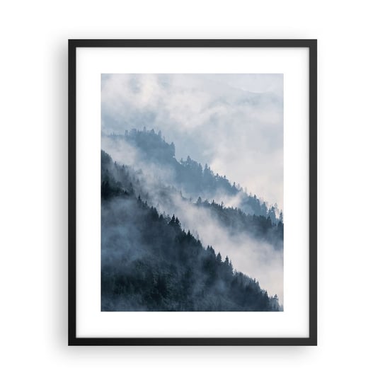 Obraz - Plakat - Mistyka gór - 40x50cm - Krajobraz Góry Las - Foto Plakaty w ramie koloru czarnego do Salonu Sypialni ARTTOR ARTTOR