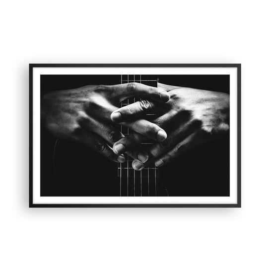 Obraz - Plakat - Modlitwa artysty - 91x61cm - Gitarzysta Muzyk Gitara - Foto Plakaty na ścianę w czarnej ramie - Plakat do Salonu Sypialni ARTTOR ARTTOR