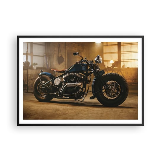 Obraz - Plakat - Mogę wszystko - 100x70cm - Motocykl Vintage Motoryzacja - Foto Plakaty w ramie koloru czarnego do Salonu Sypialni ARTTOR ARTTOR