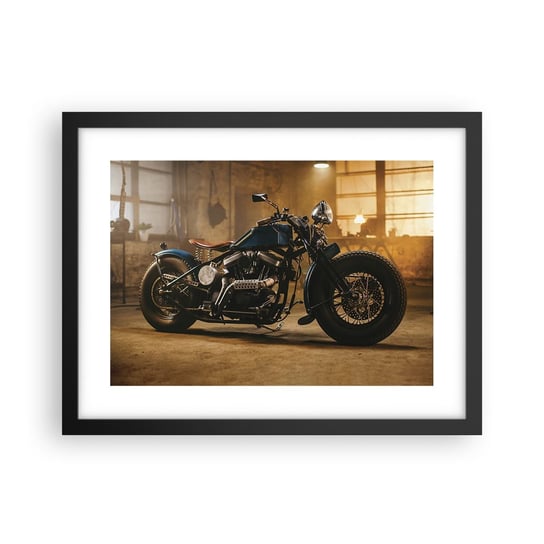 Obraz - Plakat - Mogę wszystko - 40x30cm - Motocykl Vintage Motoryzacja - Foto Plakaty na ścianę w czarnej ramie - Plakat do Salonu Sypialni ARTTOR ARTTOR