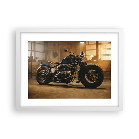 Obraz - Plakat - Mogę wszystko - 40x30cm - Motocykl Vintage Motoryzacja - Foto Plakaty na ścianę w ramie białej - Plakat do Salonu Sypialni ARTTOR ARTTOR