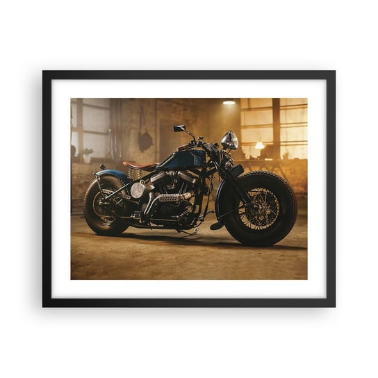Obraz - Plakat - Mogę wszystko - 50x40cm - Motocykl Vintage Motoryzacja - Foto Plakaty w ramie koloru czarnego do Salonu Sypialni ARTTOR ARTTOR