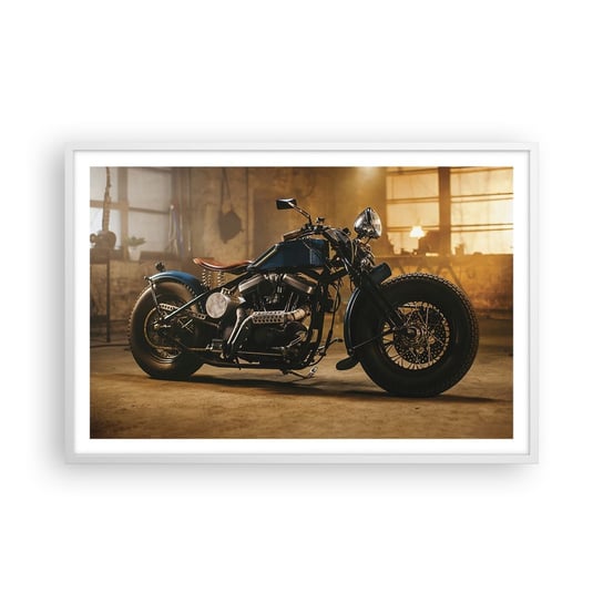 Obraz - Plakat - Mogę wszystko - 91x61cm - Motocykl Vintage Motoryzacja - Foto Plakaty na ścianę w ramie białej - Plakat do Salonu Sypialni ARTTOR ARTTOR