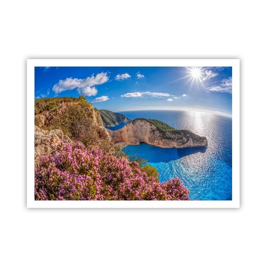 Obraz - Plakat - Moje wielkie greckie wakacje - 100x70cm - Krajobraz Morze Grecja - Foto Plakaty bez ramy na ścianę do Salonu Sypialni ARTTOR ARTTOR