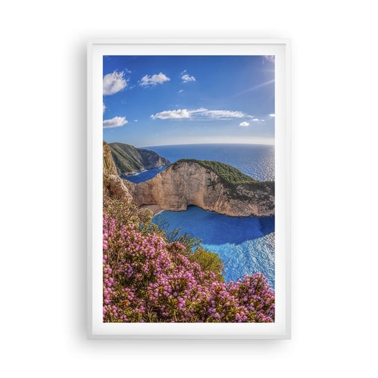 Obraz - Plakat - Moje wielkie greckie wakacje - 61x91cm - Krajobraz Morze Grecja - Foto Plakaty na ścianę w ramie białej - Plakat do Salonu Sypialni ARTTOR ARTTOR