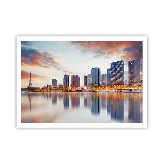 Obraz - Plakat - Monumentalny spokój Paryża - 100x70cm - Miasto Paryż Wieża Eiffla - Foto Plakaty bez ramy na ścianę do Salonu Sypialni ARTTOR ARTTOR