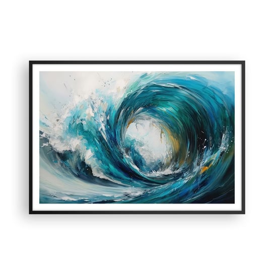Obraz - Plakat - Morski portal - 100x70cm - Ocean Fala Sztuka - Foto Plakaty w ramie koloru czarnego do Salonu Sypialni ARTTOR ARTTOR
