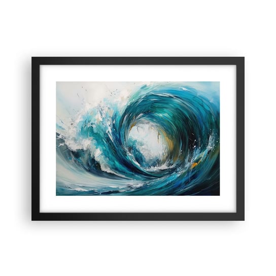 Obraz - Plakat - Morski portal - 40x30cm - Ocean Fala Sztuka - Foto Plakaty na ścianę w czarnej ramie - Plakat do Salonu Sypialni ARTTOR ARTTOR